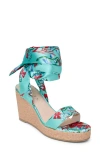 Jack Rogers Deirdre Ankle Wrap Wedge Sandal In Aquamarine Multi