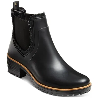 Jack Rogers Ellie Rainboot Womens Ankle Boots Lugged Sole Rain Boots In Black