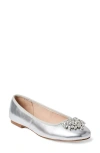 Jack Rogers Ellina Embellished Ballet Flat In Silver