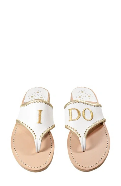 Jack Rogers Embroidered I Do Thong Sandal In White
