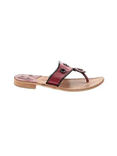 Pre-owned Jack Rogers Flip Flops In Burgundy