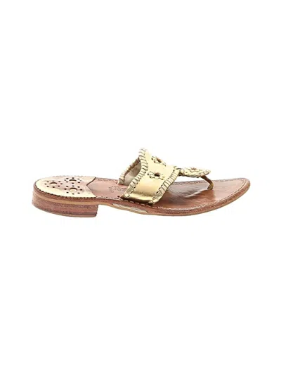Pre-owned Jack Rogers Flip Flops In Gold