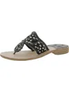 JACK ROGERS HAIRCALF JACK WOMENS LEATHER THONG SLIDE SANDALS
