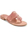 JACK ROGERS JACKS FLAT SANDAL WOMENS LEATHER SLIP ON THONG SANDALS