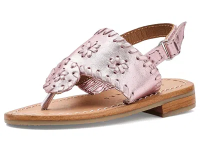 Jack Rogers Kids' Jacks Flat Sandals (toddler) Girls Shoes Platinum : 9 Toddler M, Leather In Silver