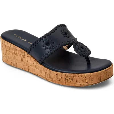 Jack Rogers Jacks High Wedge Sandal In Black