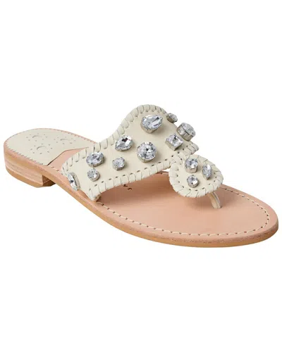 Jack Rogers Jacks Jeweled Leather Sandal In Neutral
