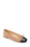 Jack Rogers Kenlyn Cap Toe Flat In Cafe Au Lait/black