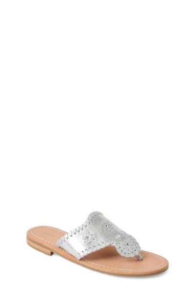 Jack Rogers Kids' Jacks Flip Flop In Silver