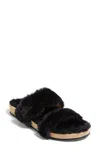 Jack Rogers Lauren 141211sa01-001 Slipper Women's Black Faux Fur Slide Jobb1457 In Black