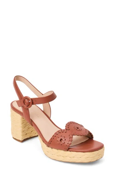 Jack Rogers Laurin Ankle Strap Platform Sandal In Brown