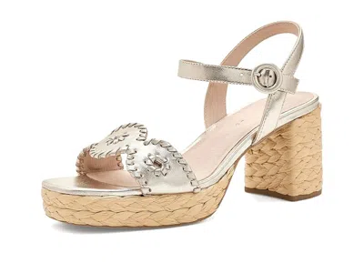 Jack Rogers Laurin Platform Women's Wedge Shoes Platinum: 5.5 M In Silver