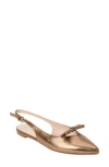 Jack Rogers Lennox Slingback Pointed Toe Flat In Brown