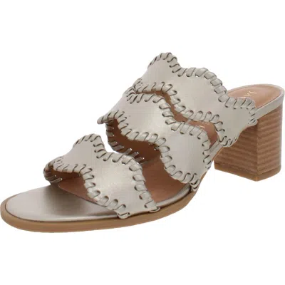 Jack Rogers Logan Mid Womens Leather Comfort Pumps In Gray