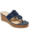 Jack Rogers Mid Wedge Stacked Womens Leather Thong Platform Sandals In Multi