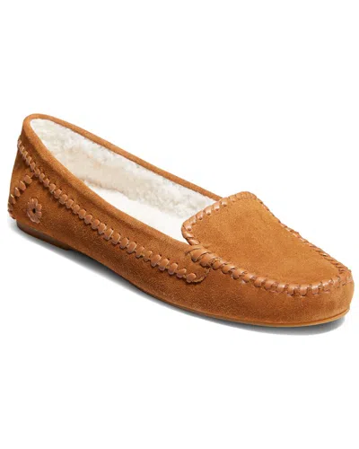 Jack Rogers Millie Womens Suede Cozy Moccasin Slippers In Brown