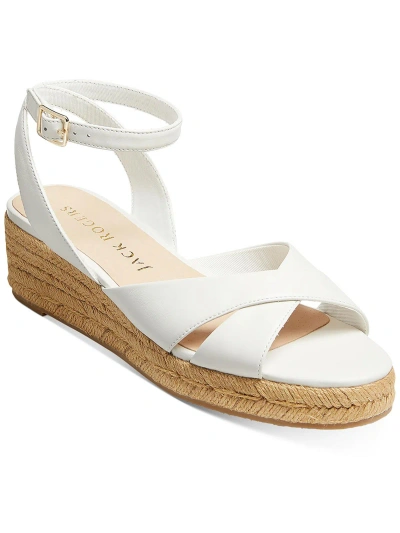 Jack Rogers Palmer Criss Cross Womens Leather Ankle Strap Espadrilles In White