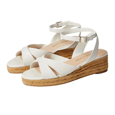 Jack Rogers Palmer Crisscross Espadrille Mid Wedge White 163221wg01-100 Women's