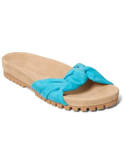 Jack Rogers Phoebe Knotted Comfort Womens Suede Slip-on Slide Sandals In Blue
