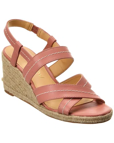 Jack Rogers Polly Leather Mid Wedge Sandal In Pink