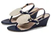 Jack Rogers Reef 113231wg01 Sandal Womens Blue Leather Wedge Heel Jobb851 In Blue