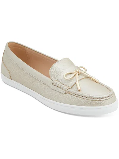 Jack Rogers Remy Weekend Womens Leather Bow Boat Shoes In Silver
