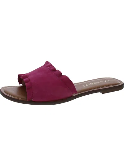 Jack Rogers Rosie Ruffle Womens Ruffled Slip-on Slide Sandals In Purple