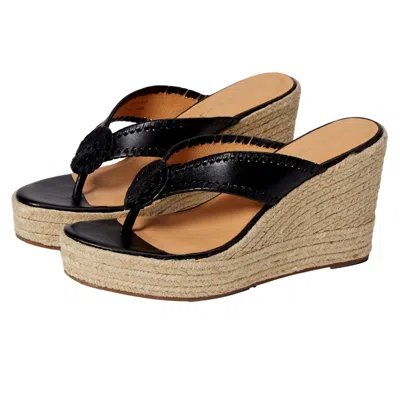 Jack Rogers Rowan Platform Wedge Black / Black 111221wg01-037 Women's