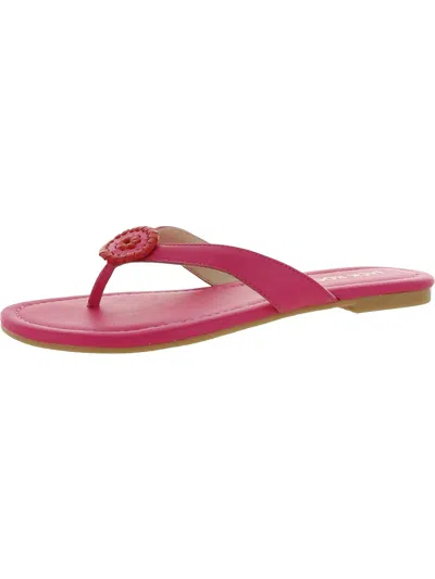 Jack Rogers Roxy Womens Leather Flats Flip-flops In Multi