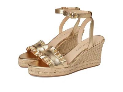 Jack Rogers Rozette Ruffle Wedge In Gold