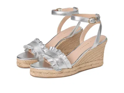 Jack Rogers Rozette Ruffle Wedge In Silver