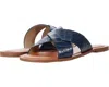 Jack Rogers Slotted Sloane X Band Sandals Women's Blue Leather Slide Jobb150 In Blue