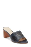 Jack Rogers Susie Raffia Stitched Slide Sandal In Black