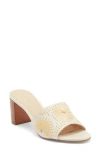 Jack Rogers Susie Raffia Stitched Slide Sandal In White