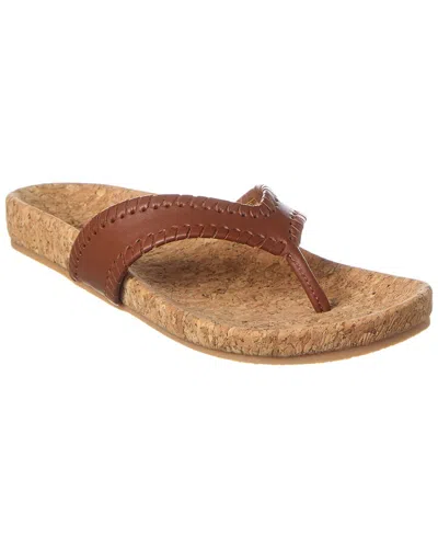 Jack Rogers Thelma Leather Flip Flop In Brown