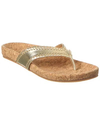 Jack Rogers Thelma Leather Flip Flop In Gold