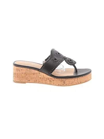 Pre-owned Jack Rogers Wedges In Black