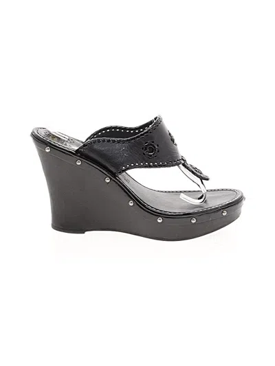 Pre-owned Jack Rogers Wedges In Black