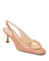 Jack Rogers Brynn Raffia Flower Slingback Pump In Cafe Au Lait