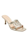 Jack Rogers Women's Dobson Square Toe Mid Heel Sandals In Platinum