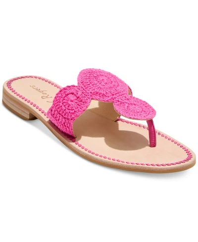 Jack Rogers Women's Jack Crochet Slip-on Flat Sandals In Fuchsia