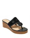 Jack Rogers Women's Jacks Mid Wedge Platform Thong Sandals In Black