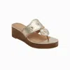 Jack Rogers Jacks High Wedge Sandal In Gold