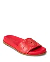 Jack Rogers Somerset Embroidered Slide Sandal In Red