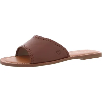 Jack Rogers Womens Solid Leather Slide Sandals In Animal Print