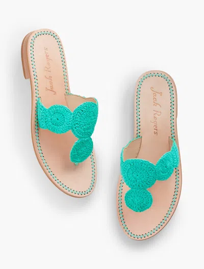 Jack Rogersâ® Jacks Crochet Sandals - Turquoise - 11m - 100% Cotton Talbots