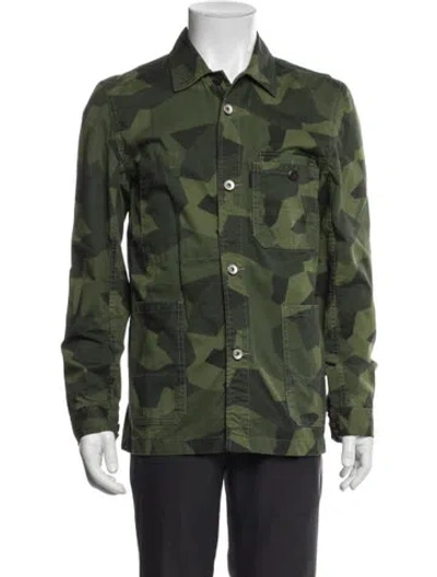 Pre-owned Jack Spade Camouflage Print Utility Jacket In Green