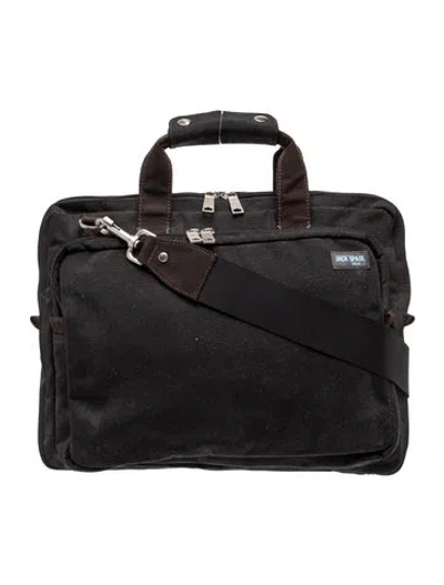 Pre-owned Jack Spade Canvas Briefcase In Black