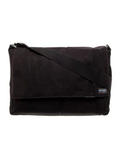 Pre-owned Jack Spade Canvas Messenger Bag In Black