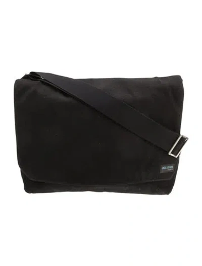 Pre-owned Jack Spade Canvas Messenger Bag In Black